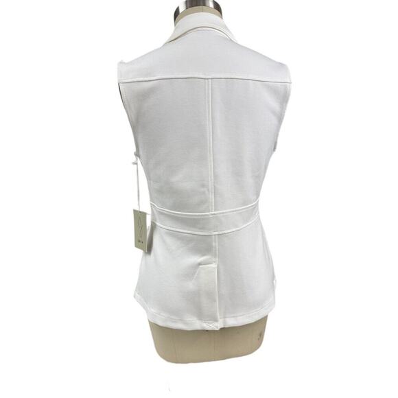 Joie White Sleeveless Blazer Vest with Gold Buttons – Size M – NWT - Picture 4 of 6